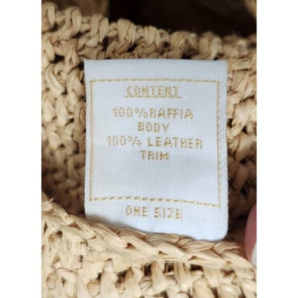 Helen Kaminski Raffia Weave Beige Tote Bag Leather Straps - Picture 10 of 16